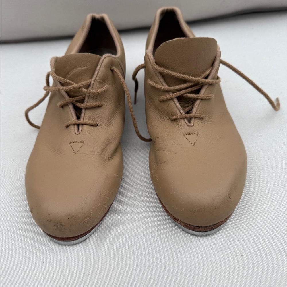 Tan Bloch Leather Lace-Up Tap Shoes